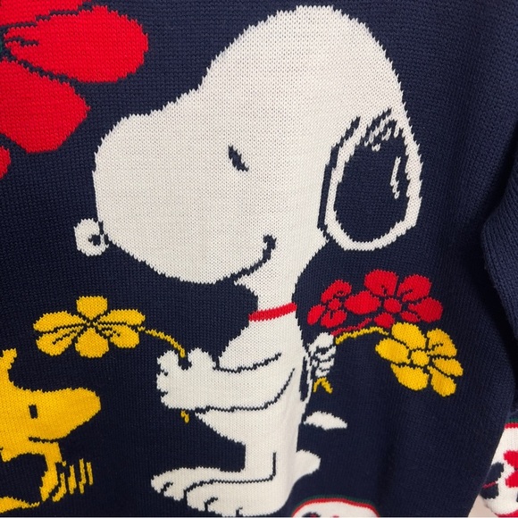 Snoopy & Friends Woodstock Peanuts Y2K Vintage Holiday Winter Cartoon Sweater - Picture 10 of 11